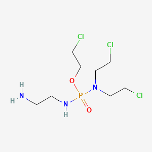 molecular formula C8H19Cl3N3O2P B14439809 Phosphorodiamidic acid, N,N-bis(2-chloroethyl)-N'-(2-aminoethyl)-, (2-chloroethyl) ester CAS No. 78218-78-7