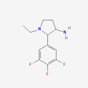molecular formula C12H15F3N2 B1443981 1-Ethyl-2-(3,4,5-trifluorophenyl)pyrrolidin-3-amine CAS No. 1410590-72-5