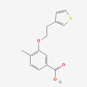 molecular formula C14H14O3S B1443982 4-Methyl-3-[2-(thiophen-3-yl)ethoxy]benzoic acid CAS No. 1407129-35-4