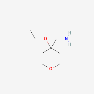 B1443985 (4-Ethoxyoxan-4-yl)methanamine CAS No. 1489790-82-0