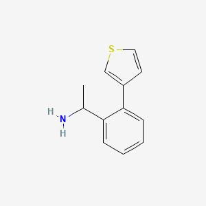 molecular formula C12H13NS B1443986 1-[2-(Thiophen-3-yl)phenyl]ethan-1-amine CAS No. 1483916-78-4