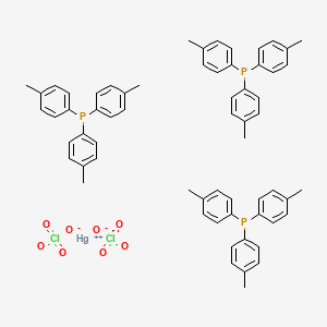 molecular formula C63H63Cl2HgO8P3 B14439871 Mercury(2+);tris(4-methylphenyl)phosphane;diperchlorate CAS No. 77438-51-8