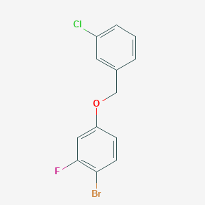 molecular formula C13H9BrClFO B1443990 1-Bromo-4-[(3-chlorophenyl)methoxy]-2-fluorobenzene CAS No. 1492081-27-2