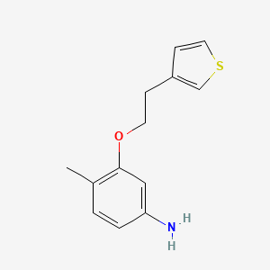 molecular formula C13H15NOS B1443993 4-Methyl-3-[2-(thiophen-3-yl)ethoxy]aniline CAS No. 1339816-93-1