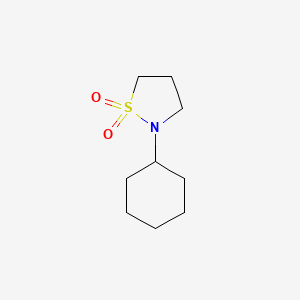 molecular formula C9H17NO2S B14439930 Isothiazolidine, 2-cyclohexyl-, 1,1-dioxide CAS No. 73825-52-2