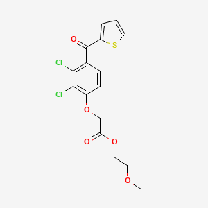 molecular formula C16H14Cl2O5S B14439965 Acetic acid, (2,3-dichloro-4-(2-thienylcarbonyl)phenoxy)-, 2-methoxyethyl ester CAS No. 78747-66-7