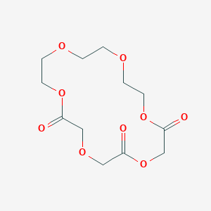 molecular formula C12H18O9 B14440025 1,4,7,10,13,16-Hexaoxacyclooctadecane-2,5,9-trione CAS No. 79687-36-8