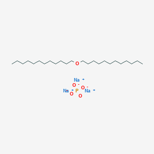 molecular formula C24H50Na3O5P B14440084 Trisodium;1-dodecoxydodecane;phosphate CAS No. 76930-25-1