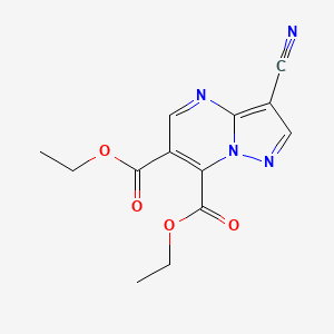 molecular formula C13H12N4O4 B14440097 Diethyl 3-cyanopyrazolo[1,5-a]pyrimidine-6,7-dicarboxylate CAS No. 77936-73-3