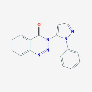 molecular formula C16H11N5O B144401 3-(1-Phenyl-1H-pyrazol-5-yl)-1,2,3-benzotriazin-4(3H)-one CAS No. 131073-49-9