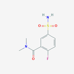 molecular formula C9H11FN2O3S B1444015 2-fluoro-N,N-dimethyl-5-sulfamoylbenzamide CAS No. 1496857-22-7