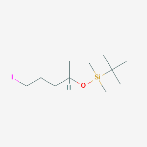 molecular formula C11H25IOSi B14440173 Silane, (1,1-dimethylethyl)(4-iodo-1-methylbutoxy)dimethyl- CAS No. 74500-60-0