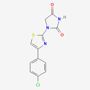 molecular formula C12H8ClN3O2S B14440191 Hydantoin, 1-(4-(p-chlorophenyl)-2-thiazolyl)- CAS No. 78140-09-7