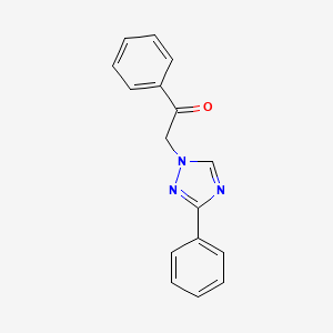 molecular formula C16H13N3O B14440202 Ethanone, 1-phenyl-2-(3-phenyl-1H-1,2,4-triazol-1-yl)- CAS No. 79746-01-3