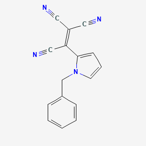 molecular formula C16H10N4 B14440253 Ethenetricarbonitrile, (1-benzyl-2-pyrrolyl)- CAS No. 73927-55-6