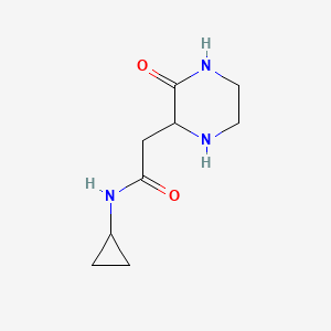 molecular formula C9H15N3O2 B1444030 N-cyclopropyl-2-(3-oxopiperazin-2-yl)acetamide CAS No. 1255856-50-8