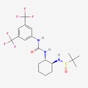 molecular formula C19H25F6N3O2S B1444037 (S)-N-((1S,2S)-2-(3-(3,5-Bis(trifluoromethyl)phenyl)ureido)cyclohexyl)-2-methylpropane-2-sulfinamide CAS No. 1120500-27-7