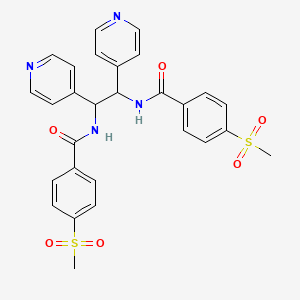 molecular formula C28H26N4O6S2 B14440387 N,N'-(1,2-Di-4-pyridinyl-1,2-ethanediyl)bis(4-(methylsulfonyl)benzamide) CAS No. 77502-35-3