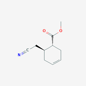 molecular formula C10H13NO2 B14440431 methyl (1R,6S)-6-(cyanomethyl)cyclohex-3-ene-1-carboxylate CAS No. 78647-12-8