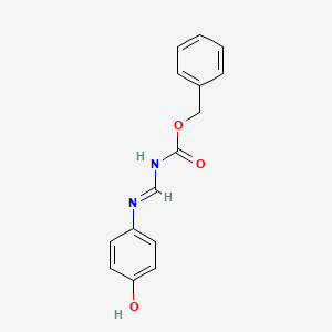 molecular formula C15H14N2O3 B14440462 Benzyl [(4-hydroxyanilino)methylidene]carbamate CAS No. 76223-53-5