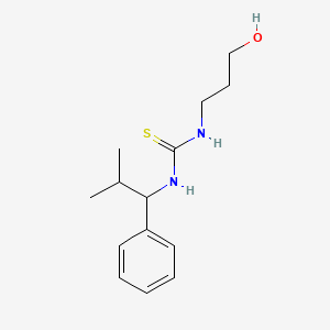 molecular formula C14H22N2OS B14440551 N-(3-Hydroxypropyl)-N'-(2-methyl-1-phenylpropyl)thiourea CAS No. 74787-70-5