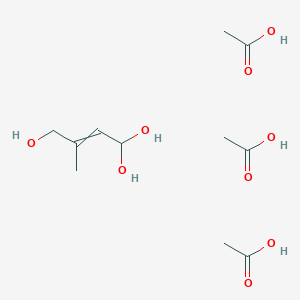 molecular formula C11H22O9 B14440683 Acetic acid;3-methylbut-2-ene-1,1,4-triol CAS No. 74997-73-2