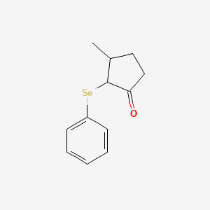 molecular formula C12H14OSe B14440737 Cyclopentanone, 3-methyl-2-(phenylseleno)- CAS No. 78763-74-3