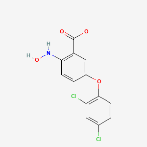 molecular formula C14H11Cl2NO4 B14440882 Methyl 5-(2,4-dichlorophenoxy)-2-(hydroxyamino)benzoate CAS No. 76532-49-5
