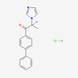molecular formula C18H17ClN2O B14440937 N-(1-(4-Phenylbenzoyl)ethyl)imidazole hydrochloride CAS No. 77234-76-5