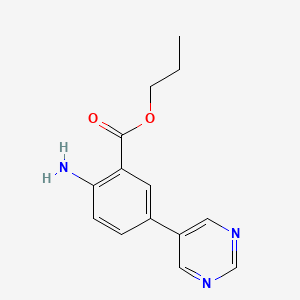 Propyl 2-amino-5-(pyrimidin-5-yl)benzoate