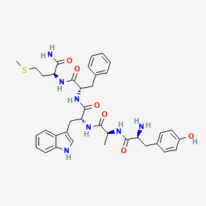 molecular formula C37H45N7O6S B14441034 L-Tyrosyl-L-alanyl-D-tryptophyl-L-phenylalanyl-L-methioninamide CAS No. 77208-16-3