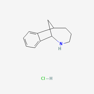 molecular formula C12H16ClN B14441043 1,2,3,4,5,6-Hexahydro-1,6-methano-2-benzazocine hydrochloride CAS No. 76777-25-8