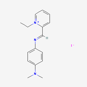 molecular formula C16H20IN3 B14441052 Pyridinium, 2-(((4-(dimethylamino)phenyl)imino)methyl)-1-ethyl-, iodide CAS No. 76031-42-0