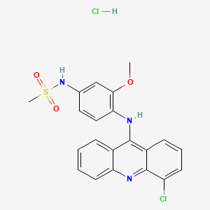 molecular formula C21H19Cl2N3O3S B14441096 Methanesulfonamide, N-(4-((4-chloro-9-acridinyl)amino)-3-methoxyphenyl)-, monohydrochloride CAS No. 76708-67-3
