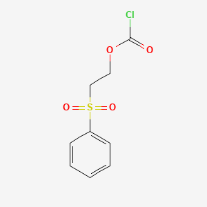 molecular formula C9H9ClO4S B14441215 Carbonochloridic acid, 2-(phenylsulfonyl)ethyl ester CAS No. 74063-48-2