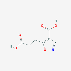 molecular formula C7H7NO5 B144413 5-(2-Carboxyethyl)isoxazole-4-carboxylic acid CAS No. 134541-09-6