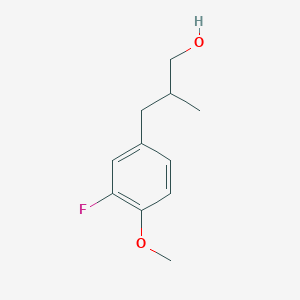 molecular formula C11H15FO2 B1444130 3-(3-Fluoro-4-methoxyphenyl)-2-methylpropan-1-ol CAS No. 1339913-41-5