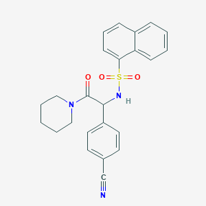 molecular formula C24H23N3O3S B14441304 N-[1-(4-Cyanophenyl)-2-oxo-2-(piperidin-1-yl)ethyl]naphthalene-1-sulfonamide CAS No. 79422-95-0