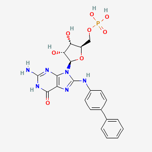 molecular formula C22H23N6O8P B14441317 GMP-Abp CAS No. 78281-08-0