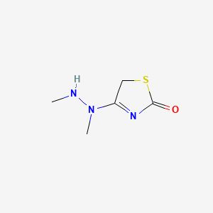 molecular formula C5H9N3OS B14441329 2(5H)-Thiazolone, 4-(1,2-dimethylhydrazino)- CAS No. 76326-94-8