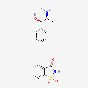 molecular formula C18H22N2O4S B14441372 Methylephedrine saccharinate, (+/-)- CAS No. 75011-63-1