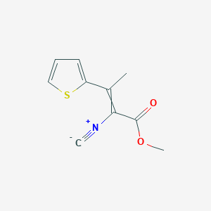 molecular formula C10H9NO2S B14441379 Methyl 2-isocyano-3-(thiophen-2-yl)but-2-enoate CAS No. 76203-07-1
