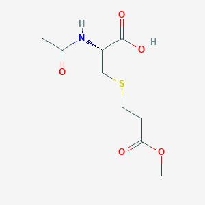 molecular formula C9H15NO5S B14441380 L-Cysteine, N-acetyl-S-(3-methoxy-3-oxopropyl)- CAS No. 77549-12-3