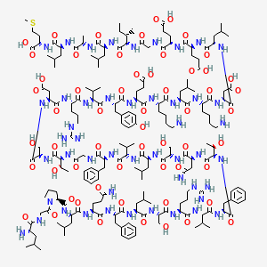 molecular formula C197H316N48O57S B14441423 H-Leu-Gly-Pro-Leu-Gln-Phe-Leu-Ser-Arg-Val-Phe-Thr-Asn-Ser-Leu-Val-Phe-Gly-Thr-Ser-Asp-Arg-Val-Tyr-Glu-Lys-Leu-Lys-Asp-Leu-Glu-Glu-Gly-Ile-Leu-Ala-Leu-Met-OH CAS No. 78809-76-4