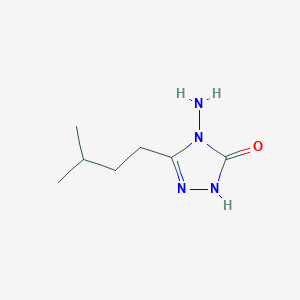 molecular formula C7H14N4O B14441428 4-Amino-5-(3-methylbutyl)-2,4-dihydro-3H-1,2,4-triazol-3-one CAS No. 75989-57-0