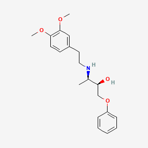 molecular formula C20H27NO4 B14441437 2-Butanol, 3-((2-(3,4-dimethoxyphenyl)ethyl)amino)-1-phenoxy-, (R*,R*)- CAS No. 75491-97-3