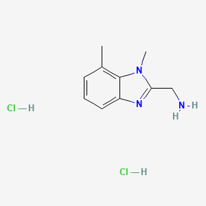 (1,7-dimethyl-1H-1,3-benzodiazol-2-yl)methanamine dihydrochloride