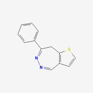 molecular formula C13H10N2S B14441487 7-Phenyl-8H-thieno[3,2-d][1,2]diazepine CAS No. 75997-12-5