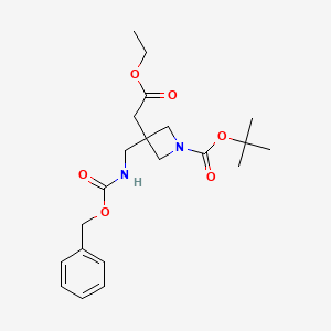 tert-Butyl 3-((((benzyloxy)carbonyl)amino)methyl)-3-(2-ethoxy-2-oxoethyl)azetidine-1-carboxylate