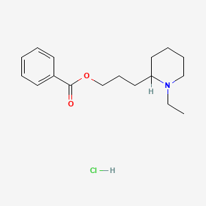 molecular formula C17H26ClNO2 B14441570 gamma-(1-Ethyl-2-piperidyl)propyl benzoate hydrochloride CAS No. 78219-43-9